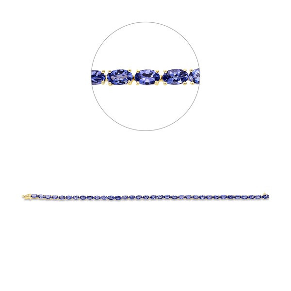 Armband aus 585 Gelbgold 34 Tansanite