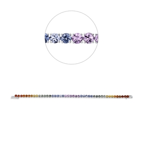 Armband aus 585 Gold Weißgold 44 Saphire 9,1ct mehrfarbig B:3,5mm L:17cm