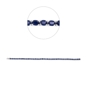 Armband aus 585 Gold Weißgold 40 Saphire 9,16ct blau B:3,3mm L:17,8cm