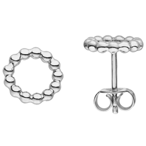 Kugel Ohrringe Ohrstecker Kreise 9,5x10mm aus 925 Silber rhodiniert