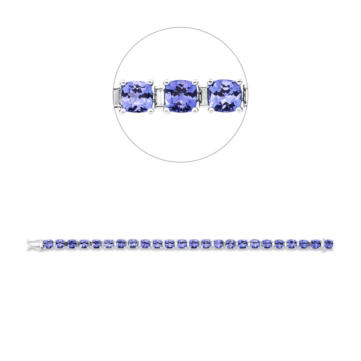 Armband aus 585 Weißgold 24 Tansanite 24 Diamanten 0.7ct