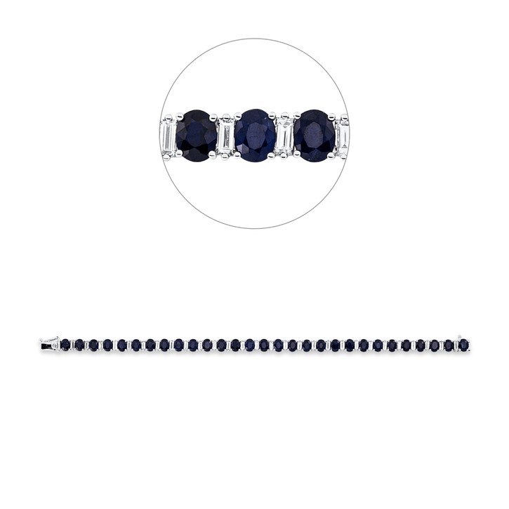 Armband aus 750 Weißgold 29 Saphire 29 Diamanten 2.2ct