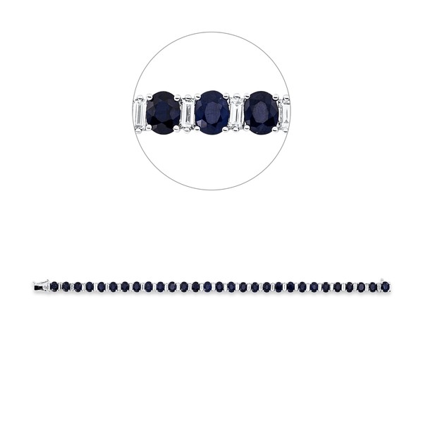 Armband aus 750 Weißgold 29 Saphire 29 Diamanten 2.2ct