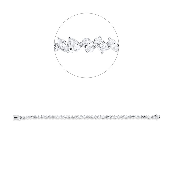 Armband aus 750 Weißgold 50 Diamanten 6.88ct