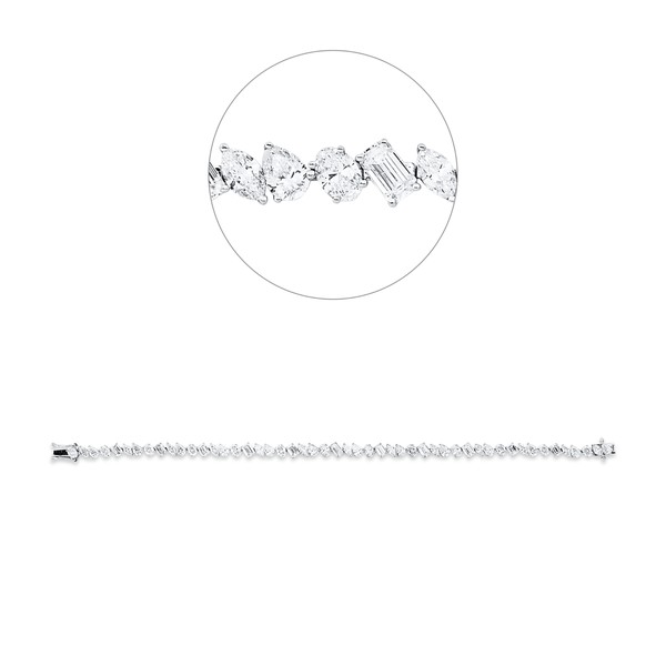 Armband aus 750 Weißgold 50 Diamanten 6.88ct