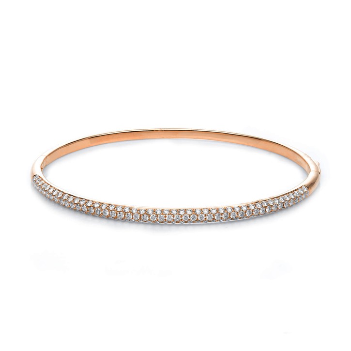 Pavé Armreif aus 750 Rotgold 133 Brillanten 1.5ct