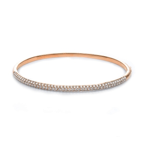 Pavé Armreif aus 750 Gold Rotgold 133 Brillanten 1,5ct TW-VSI/SI 48x58mm