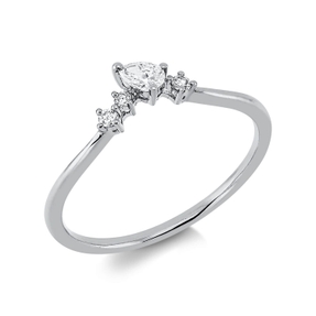 Ring aus 750 Gold Weißgold 4 Diamanten 0,14ct B:5,5mm