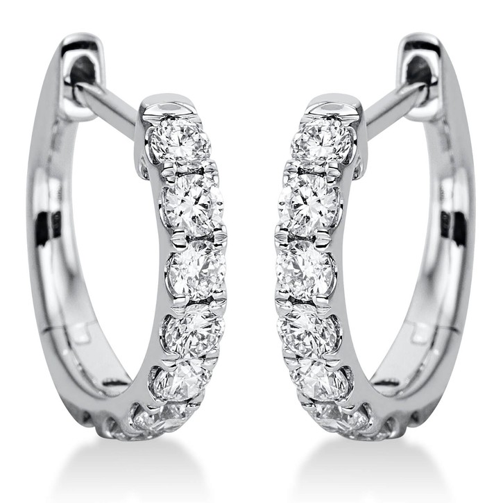 Creolen aus 750 Weißgold 16 Brillanten 0.46ct