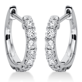 Creolen aus 750 Gold Weißgold 16 Brillanten 0,46ct TW-SI 13,2x2mm