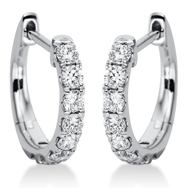 Creolen aus 750 Weißgold 16 Brillanten 0.46ct