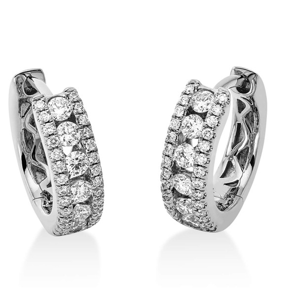 Creolen aus 750 Weißgold 68 Brillanten 0.46ct