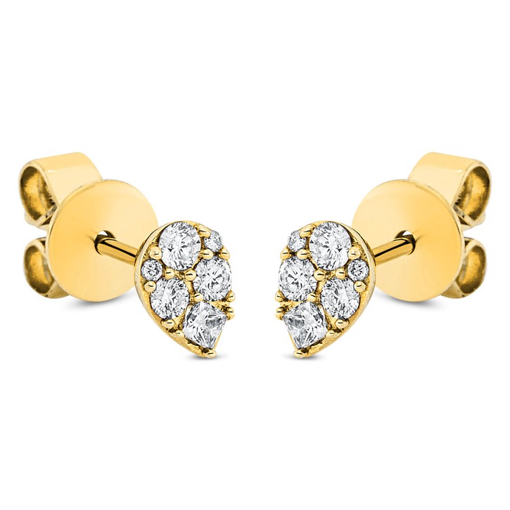 Ohrstecker aus 750 Gelbgold 12 Brillanten 0.21ct