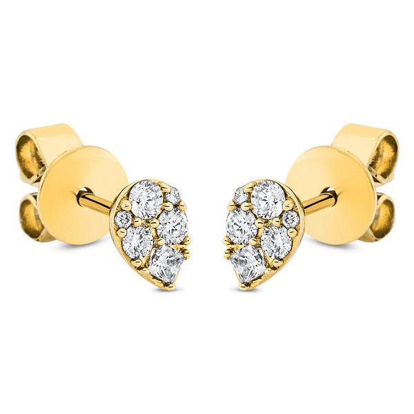 Ohrstecker aus 750 Gelbgold 12 Brillanten 0.21ct