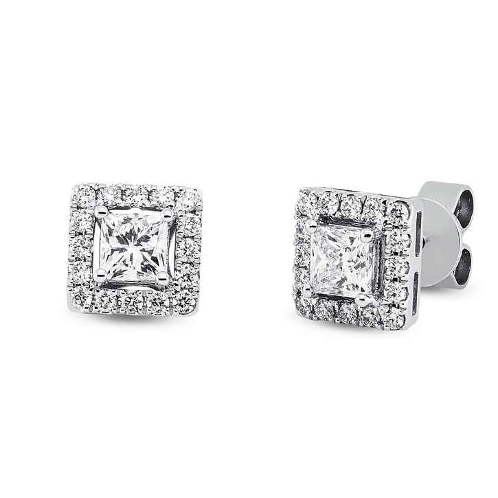 Ohrstecker aus 750 Weißgold 34 Brillanten 0.89ct