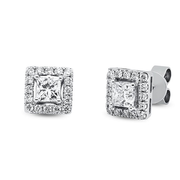 Ohrstecker aus 750 Weißgold 34 Brillanten 0.89ct