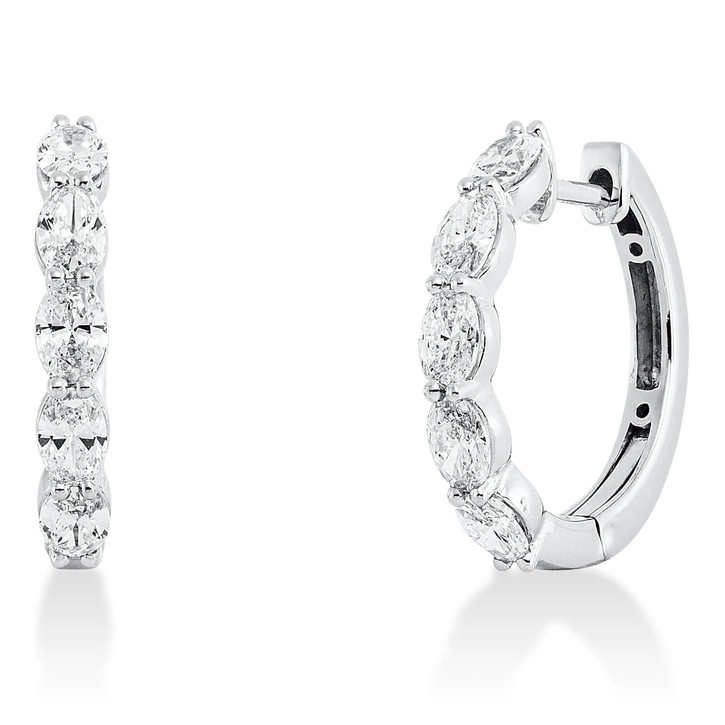 Creolen aus 750 Weißgold 10 Diamanten 1.46ct