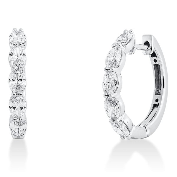 Creolen aus 750 Weißgold 10 Diamanten 1.46ct