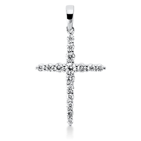 Anhänger Kreuz aus 750 Weißgold 16 Brillanten 0,28ct TW-SI 21,9x13,8mm mit Öse Anhänger Kreuz aus 750 Weißgold 16 Brillanten 0,28ct TW-SI 21,9x13,8mm mit Öse