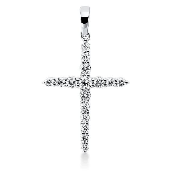 Anhänger Kreuz aus 750 Weißgold 16 Brillanten 0.28ct