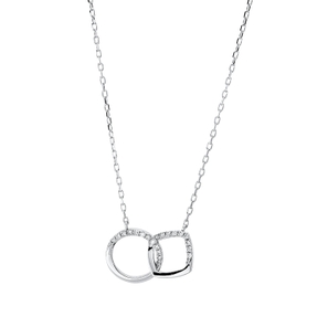 Collier aus 750 Gold Weißgold 22 Brillanten 0,14ct TW-PI L:45,7cm