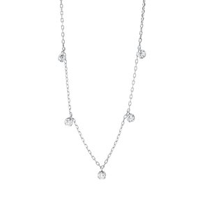 Collier aus 750 Gold Weißgold 5 Brillanten 0,35ct TW-PI L:45,7cm