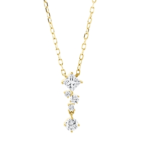 Collier aus 750 Gold Gelbgold 5 Diamanten 0,42ct TW-SI L:45,7cm