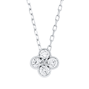 Collier 750 Weißgold 4 Brillanten 0,24ct TW-SI 1 Brillant 0,01ct TW-SI L:45,7cm