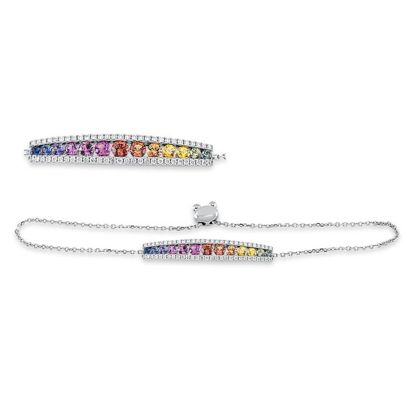 Armband aus 750 Weißgold 13 Saphire 58 Brillanten 0.35ct