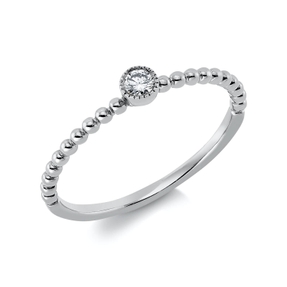 Ring aus 750 Gold Weißgold Brillant 0,07ct TW-PI B:3,2mm Zarge