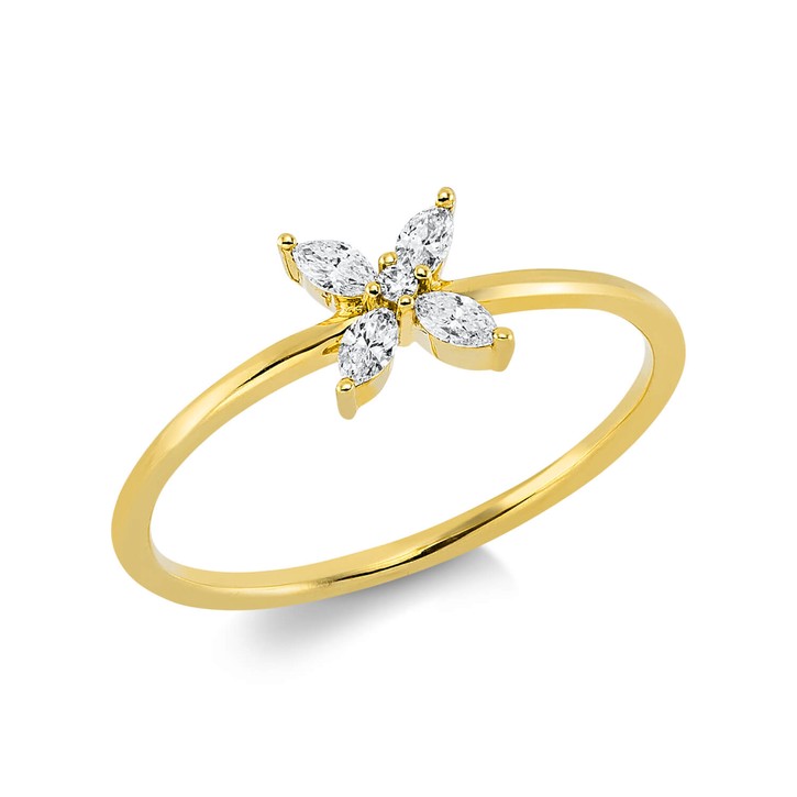 Ring aus 750 Gelbgold 5 Brillanten 0.14ct