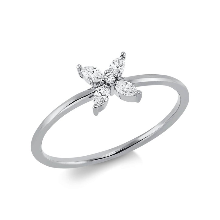 Ring aus 750 Weißgold 5 Brillanten 0.14ct