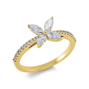 Ring aus 750 Gold Gelbgold 26 Diamanten 0,58ct B:7,9mm