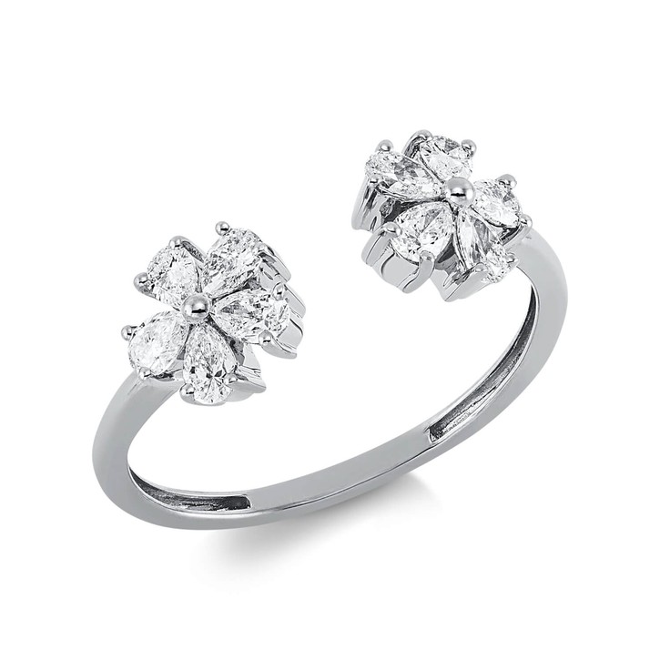 Ring aus 750 Weißgold 10 Diamanten 0.57ct