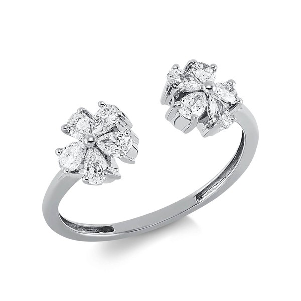 Ring aus 750 Weißgold 10 Diamanten 0.57ct