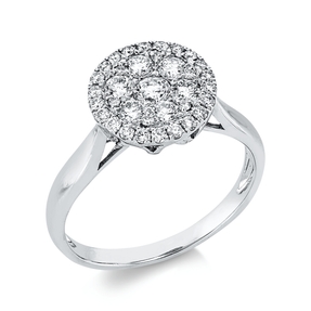Ring aus 750 Gold Weißgold 35 Brillanten 0,67ct TW-SI B:10,6mm
