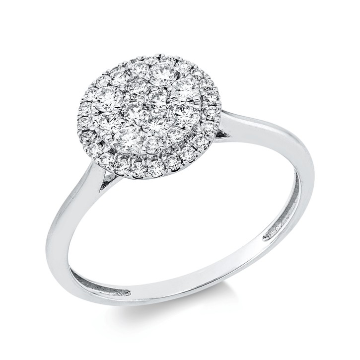 Ring aus 750 Weißgold 37 Brillanten 0.45ct