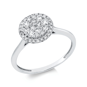 Ring aus 750 Gold Weißgold 37 Brillanten 0,45ct TW-SI B:9,7mm