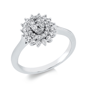 Ring aus 750 Gold Weißgold 47 Brillanten 0,56ct TW-PI B:11,7mm