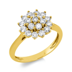 Ring aus 750 Gold Gelbgold 19 Brillanten 0,87ct TW-SI B:11,7mm Ring aus 750 Gold Gelbgold 19 Brillanten 0,87ct TW-SI B:11,7mm