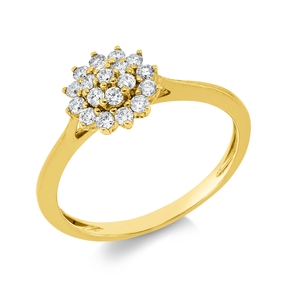 Ring aus 750 Gold Gelbgold 19 Brillanten 0,31ct TW-SI B:8mm Ring aus 750 Gold Gelbgold 19 Brillanten 0,31ct TW-SI B:8mm