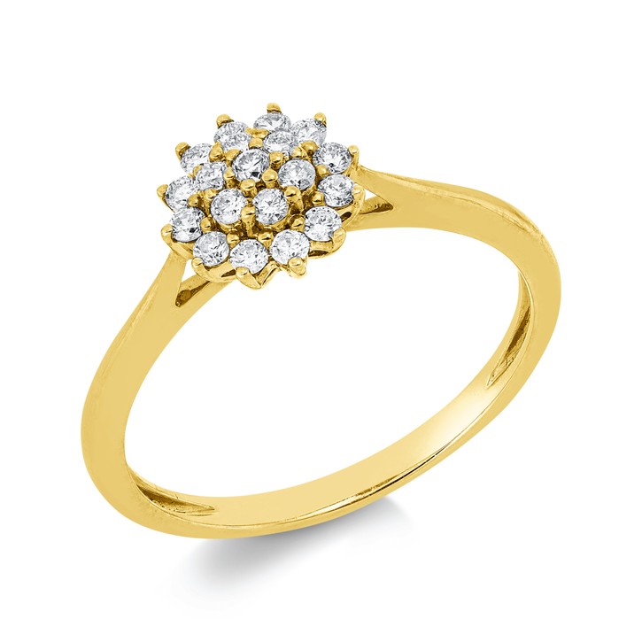 Ring aus 750 Gelbgold 19 Brillanten 0.25ct