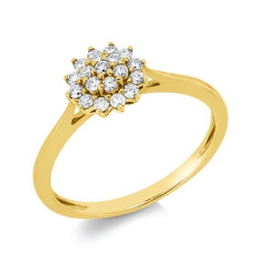 Ring aus 750 Gold Gelbgold 19 Brillanten 0,25ct TW-PI B:7,8mm Ring aus 750 Gold Gelbgold 19 Brillanten 0,25ct TW-PI B:7,8mm