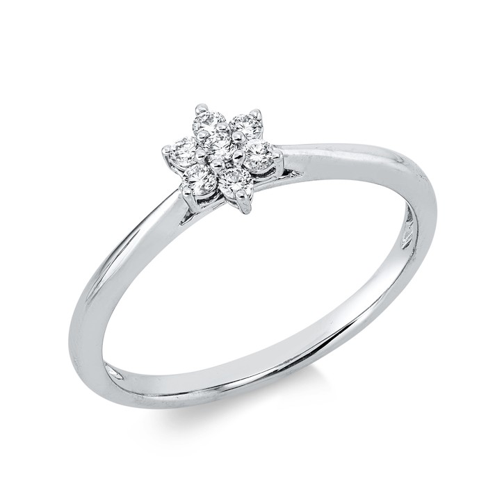 Ring aus 750 Weißgold 7 Brillanten 0.13ct