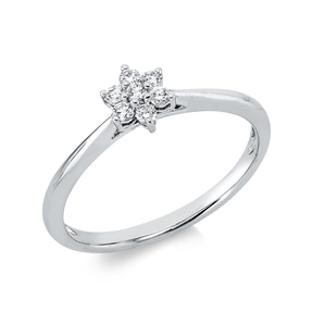 Ring aus 750 Gold Weißgold 7 Brillanten 0,13ct TW-SI B:5,8mm