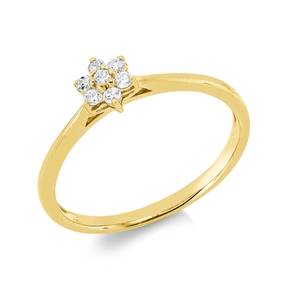 Ring aus 585 Gold Gelbgold 7 Brillanten 0,11ct TW-PI B:5,5mm
