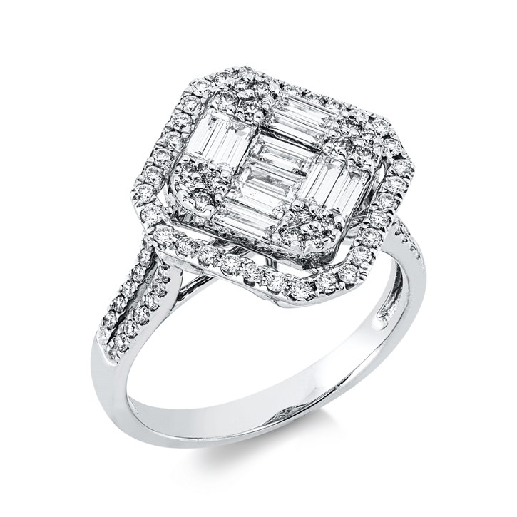 Ring aus 750 Weißgold 86 Brillanten 1.04ct