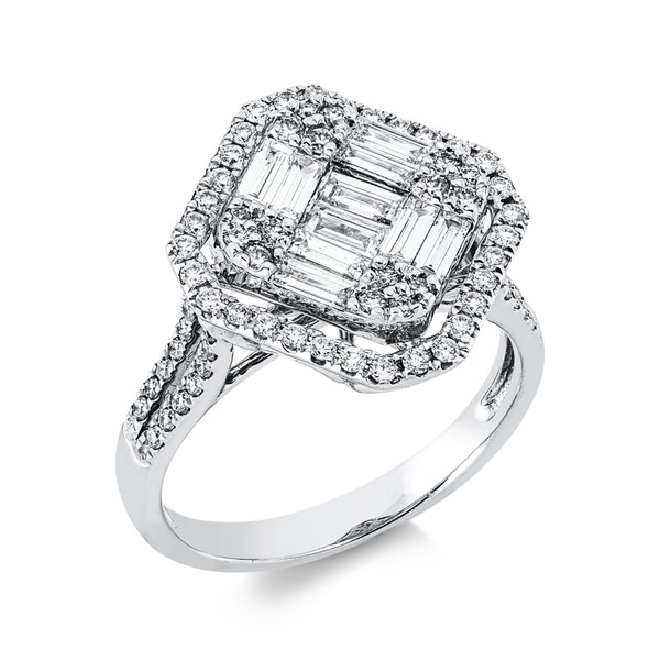 Ring aus 750 Weißgold 86 Brillanten 1.04ct