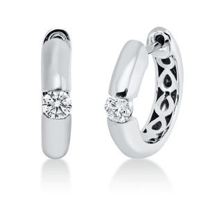 Solitaire Creolen aus 585 Weißgold 2 Brillanten 0,2ct TW-SI 14,9x3,2mm Solitaire Creolen aus 585 Weißgold 2 Brillanten 0,2ct TW-SI 14,9x3,2mm