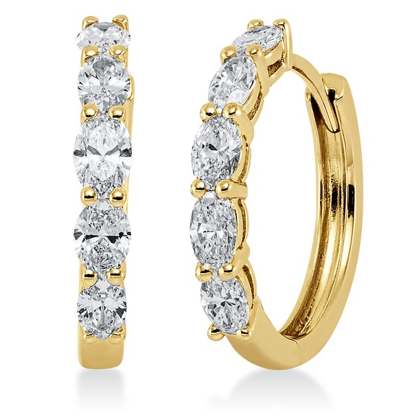 Creolen aus 750 Gelbgold 10 Diamanten 0.96ct